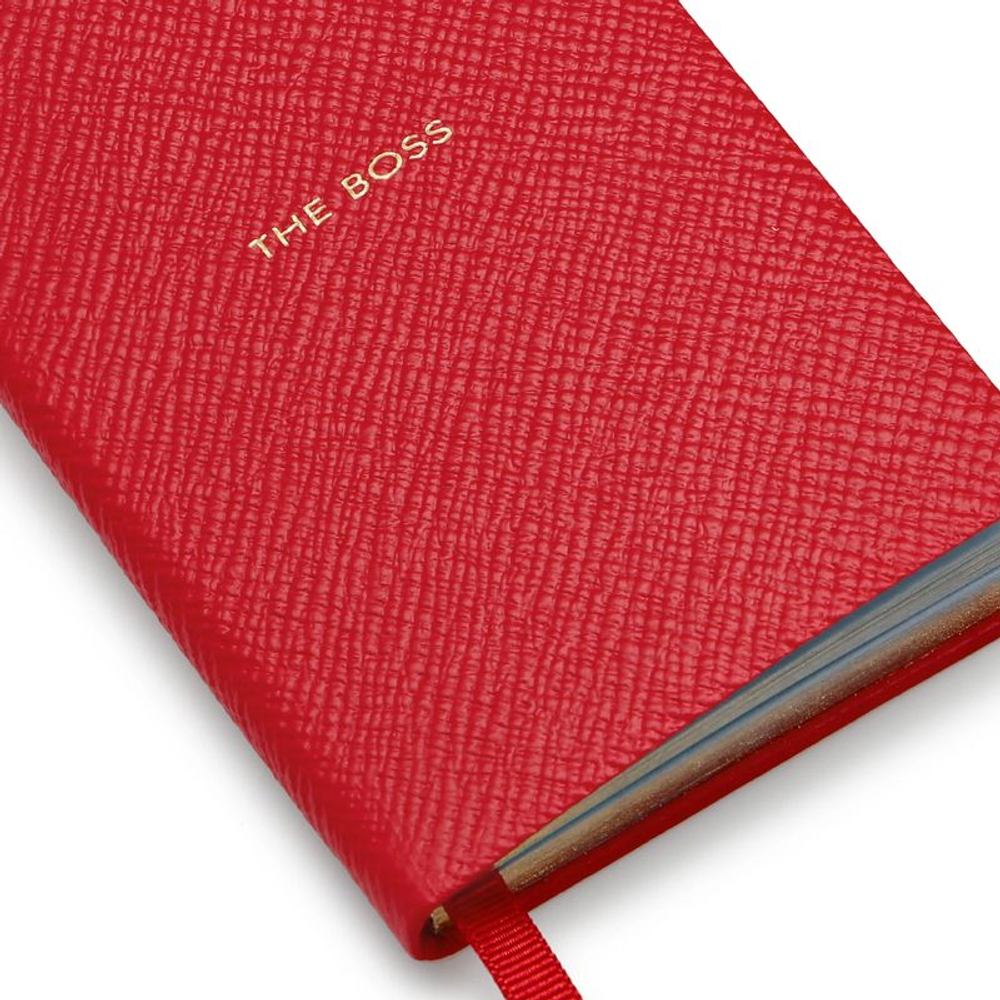 Smythson Блокнот The Boss Wafer Notebook in Panama, Scarlet Red (светло-зеленый)