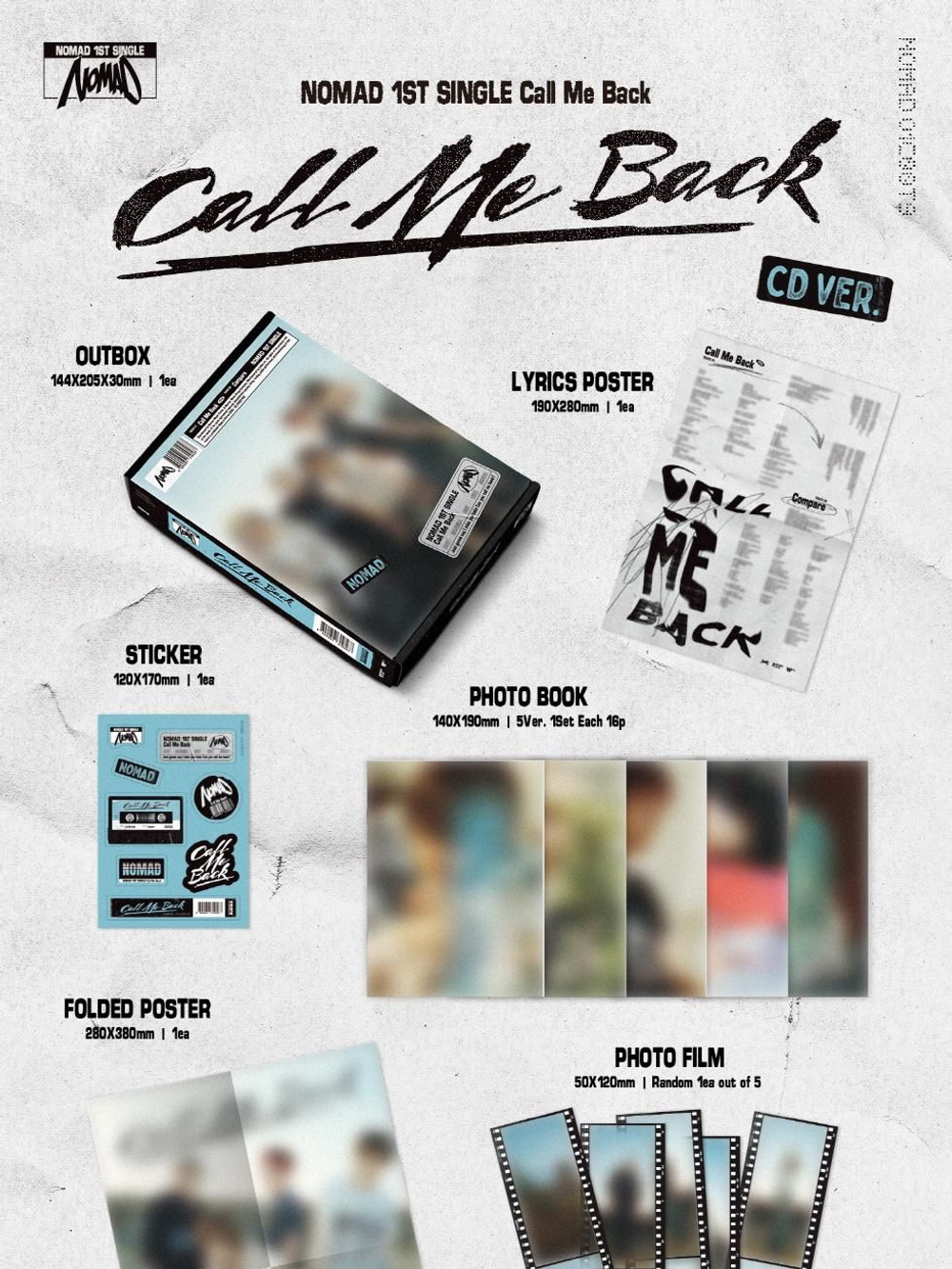 Альбом NOMAD - CALL ME BACK 1st Single Album CD Version