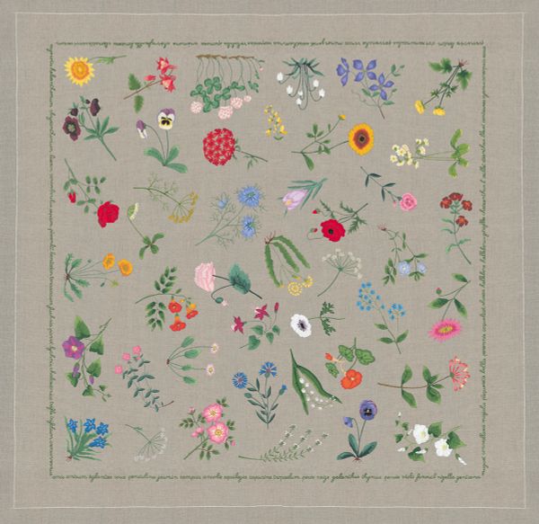 Набор для вышивания нитками Le Bonheur des Dames, скатерть Imprime floral (Цветочный принт), 150х150 см