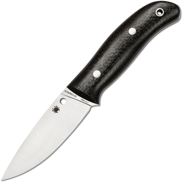 Цена наНож с фиксированным клинком Proficient Spyderco FB36CFP, сталь Crucible CPM® S90V™ (420V) Satin Plain, рукоять карбон, чёрный