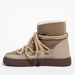 Высокие комбинированные кеды INUIKII Sneaker Classic Beige на меху