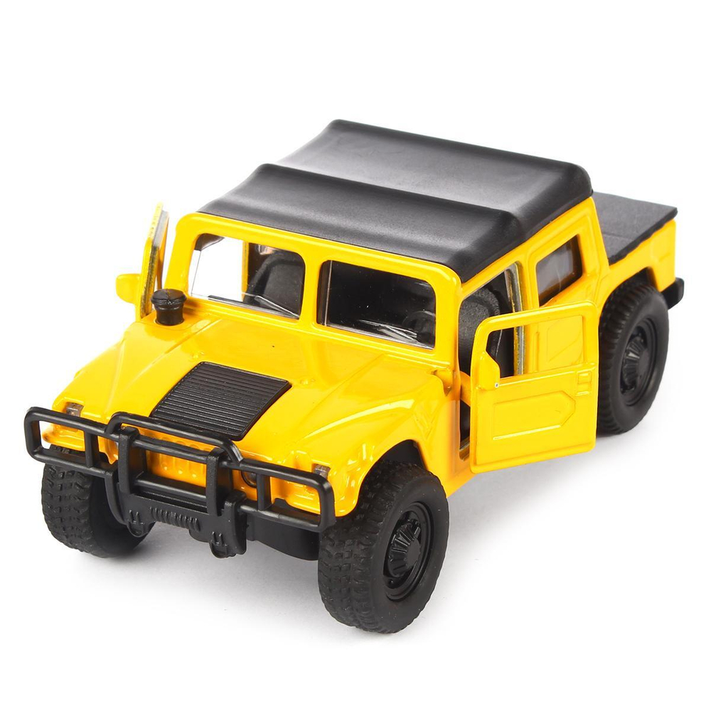 Модель ин. мет. "Hummer H1 пикап" 12см. открыв. двери, желтый, коробка SB-18-09-H1-N(Y)-WB (Технопарк)
