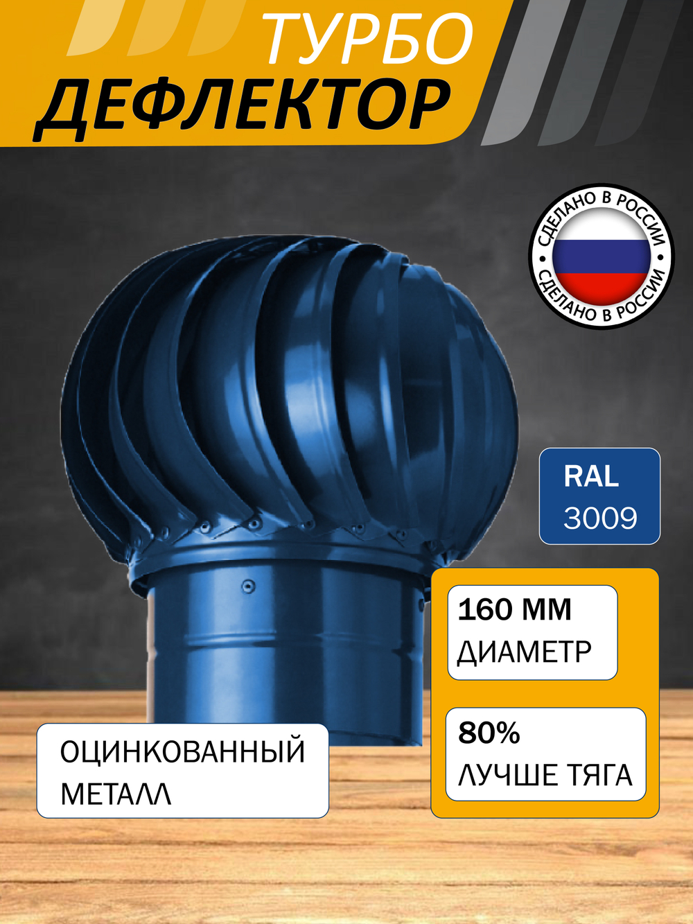 Турбодефлектор TD160, синий