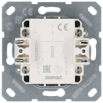 Выключатель двухклавишный 10A 250V~ с накладкой, цвет черный матовый (soft touch)