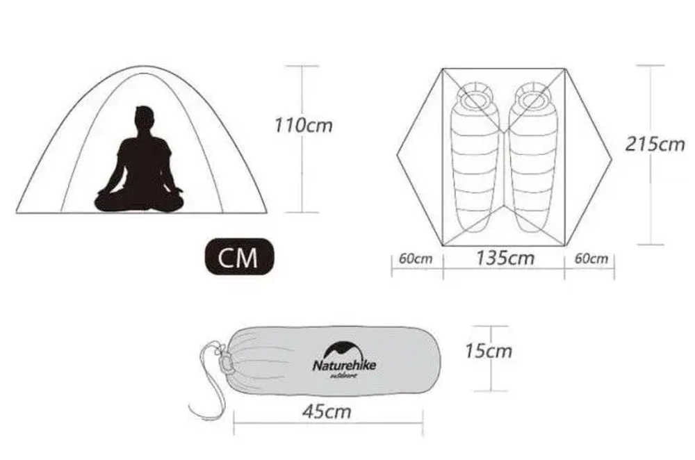 ПАЛАТКА NATUREHIKE STAR RIVER 2 UPDATED NH17T012-T 210T С КОВРИКОМ