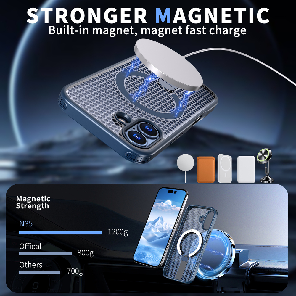 Прозрачный чехол Mesh Pro Magnetic Case для iPhone 17