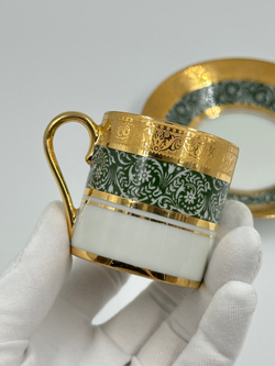 Кофейная пара зелёная Legle, Limoges