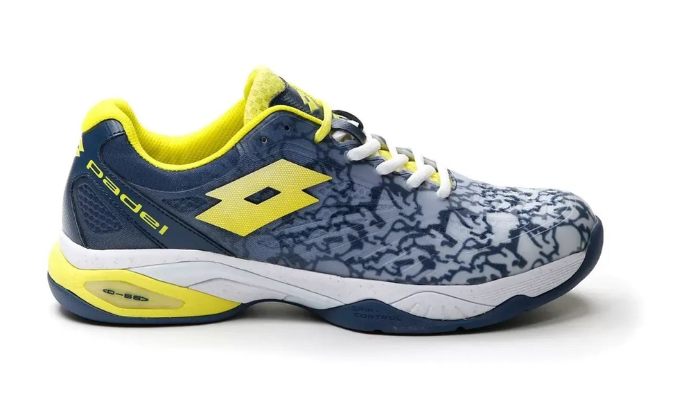 Мужские кроссовки для падела Lotto Superrapida 200 III - all white/acid yellow/dark denim