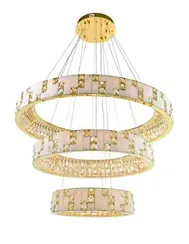 Люстра подвесная светодиодная NewRgy 6029E/200W GOLD+CLEAR, 200 Вт, золотая и прозрачная