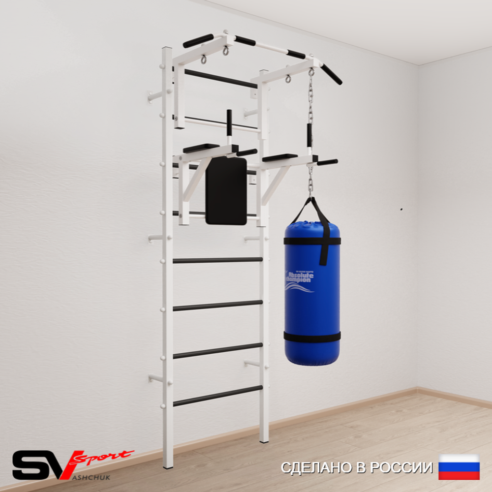 Шведская стенка Sv Sport усиленная 6033 (Турник стандарт/Брусья/Цепь/Мешок 30кг)