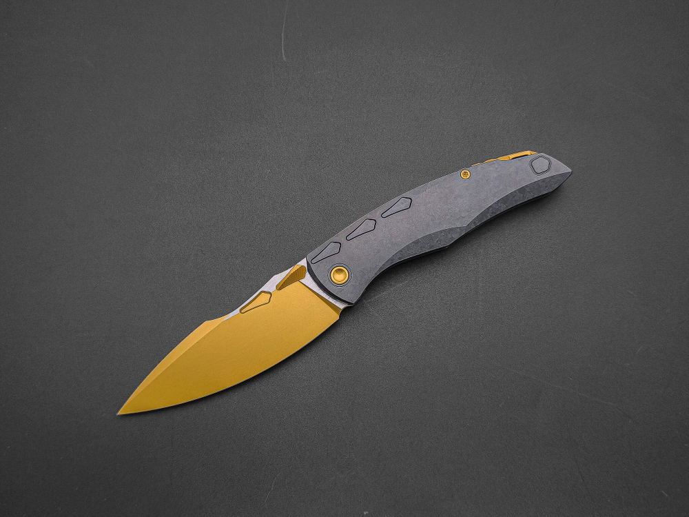 Складной нож Krotos [T14N TiN StoneWash CrystalTi DLC]