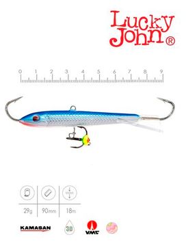 Балансир Lucky John CLASSIC 9 с тр. 85мм/15H блистер