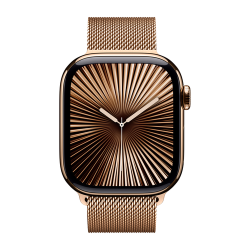 Умные часы Apple Watch Series 10 GPS + Cellular, 42mm, Gold Titanium Case with Milanese Loop, Gold
