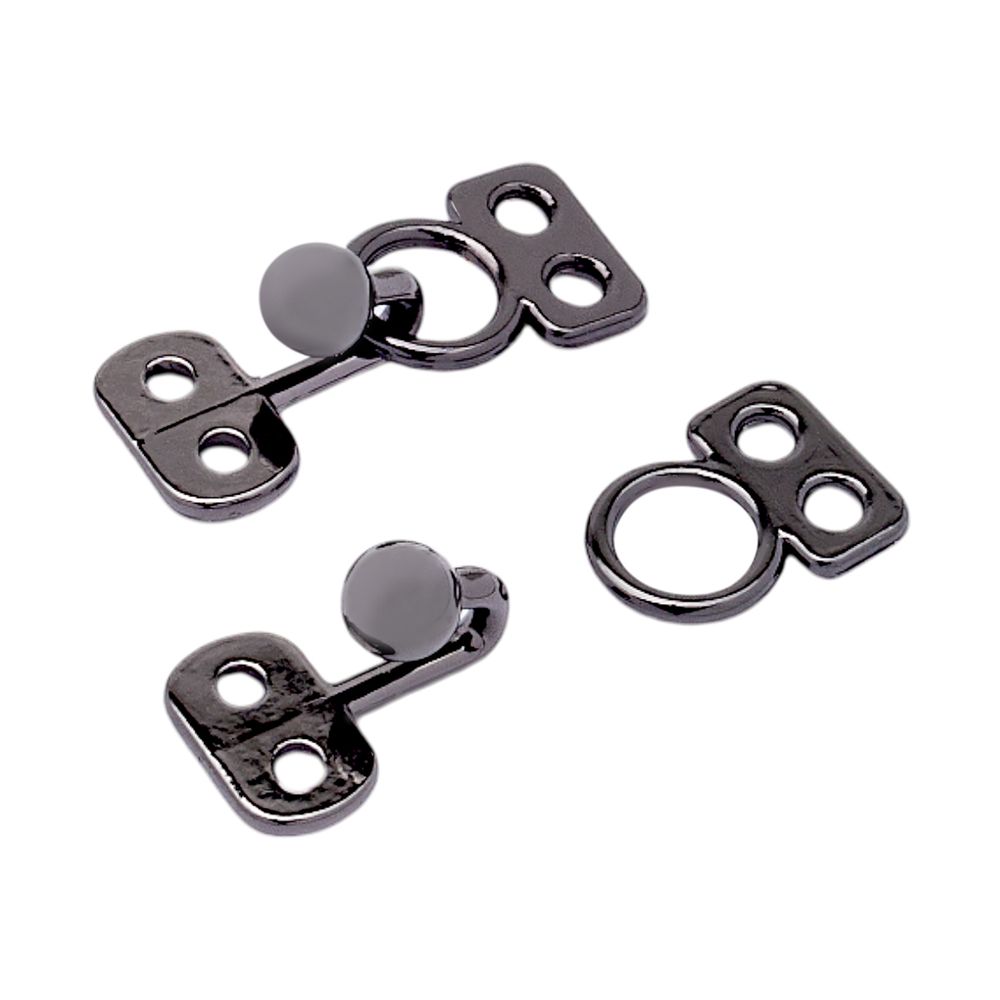 Крючки пришивные декоративные 17х6 мм, pewter, 10 шт