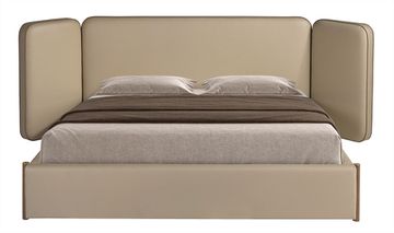 Кровать 7218 Angel Cerda из экокожи цвета норки для матраса 180 х 200 см
