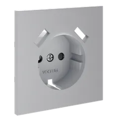 Накладка для розетки с заземлением и защитными шторками, с USB A+A, S70 (серый) vls000916
