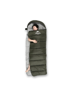 Мешок спальный Naturehike U350S, (190х30)х75 см, (левый) (ТК: -3C), темно-зеленый
