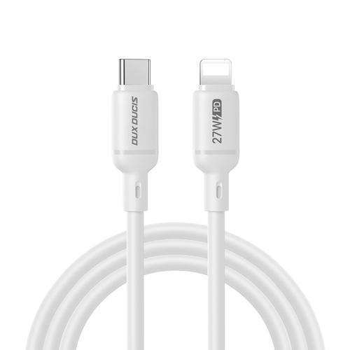 Силиконовый кабель с USB-C на Lightning, быстрая зарядка 27W, длина 100см (1м), серия SILI Series от Dux Ducis