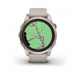 Умные часы Garmin FENIX 7S PRO Sapphire Solar 42 мм золотистый корпус со светло-песочным ремешком