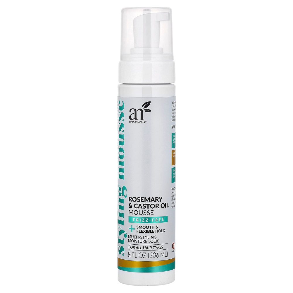 artnaturals, Мусс для укладки с розмарином и касторовым маслом, для всех типов волос, 236 мл (8 жидк. Унций)