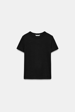 ФУТБОЛКА INTERLOCK С КОРОТКИМИ РУКАВАМИ — ZARA