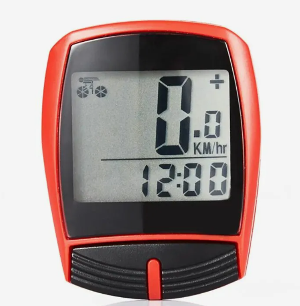 Велокомпьютер TRIX проводной, 13 функций, красный
