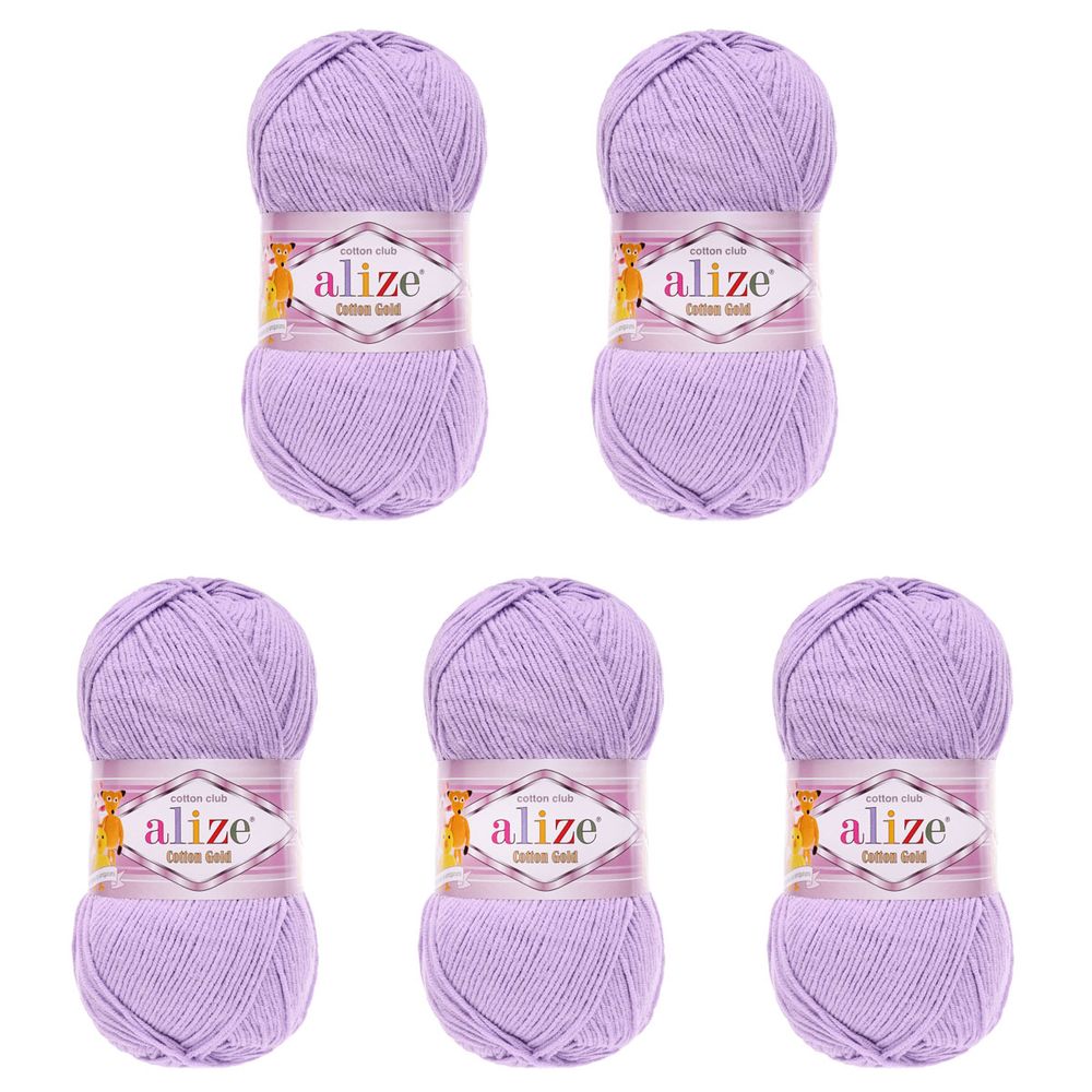 Пряжа Alize (Ализе) Cotton Gold / уп.5 мот. по 100 г, 330м, 043 лиловый А