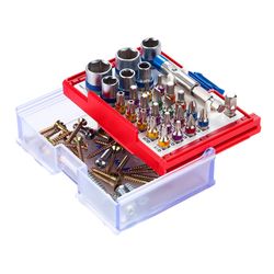 МАСТАК (058-10028C) Набор вставок (бит) 1/4", TORX, HEX, Pozidriv, Phillips, Slotted, 28 предметов