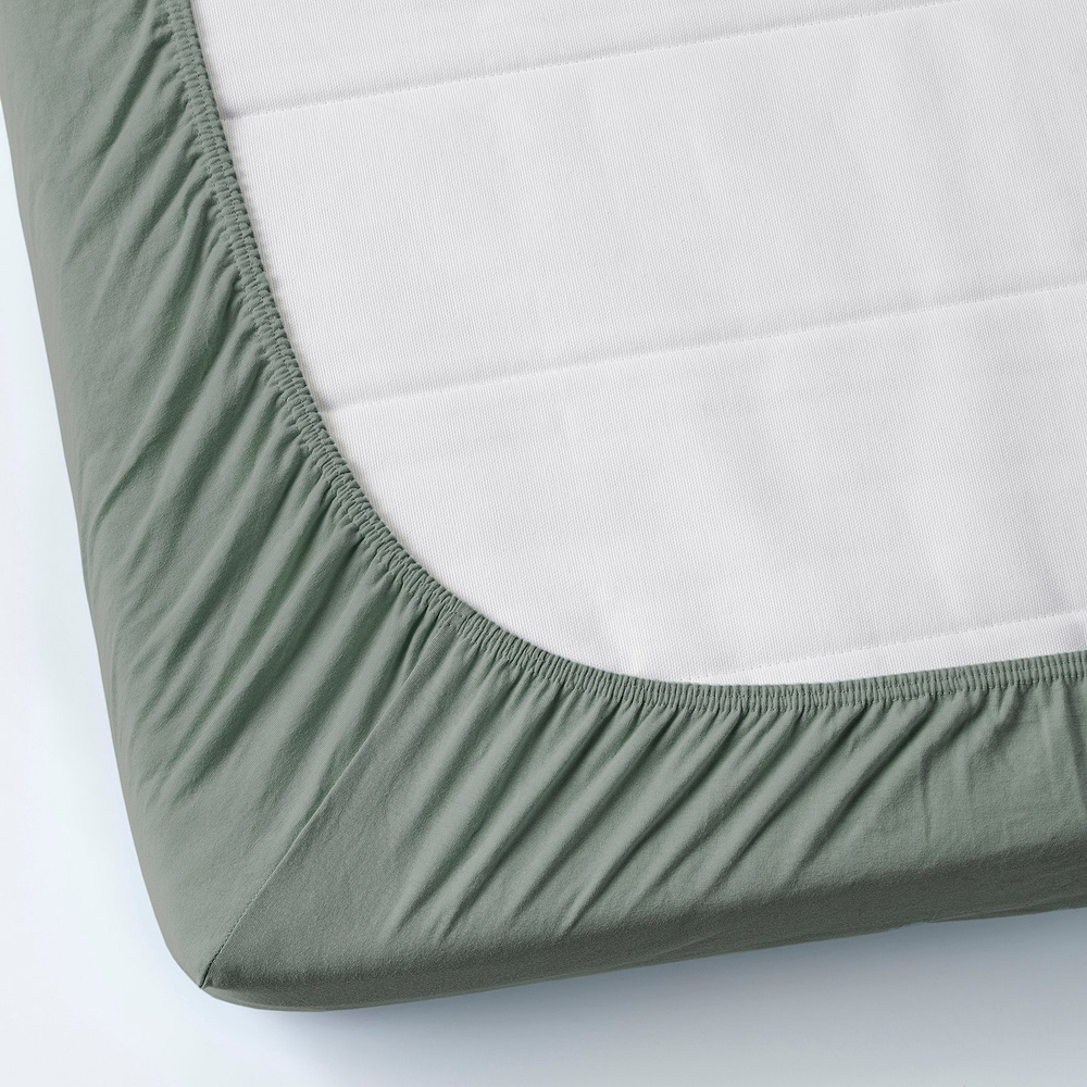 IKEA VÅRVIAL  (ИКЕА ВОРВИАЛ)  -  Простыня на резинке для тахты - серо-зелёный 80x200 см