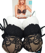 Супер пуш-ап бюстгальтер из кружева и мягкой микрофибры (Размер: 3B) (Цвет: белый)