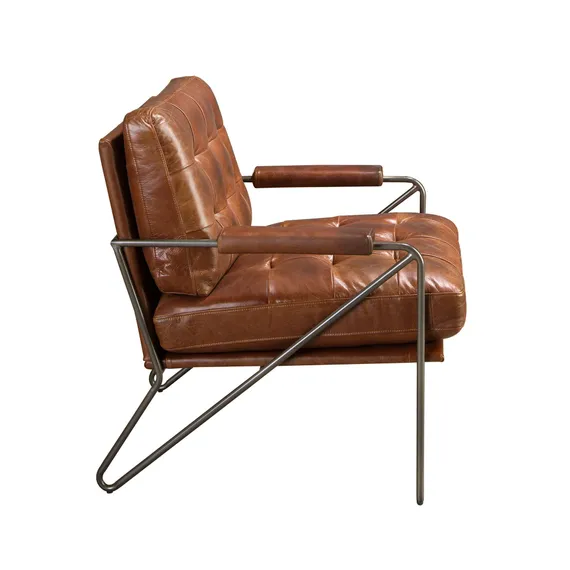 Кресло Angel Cerda 5166 из коньячно-коричневой кожи