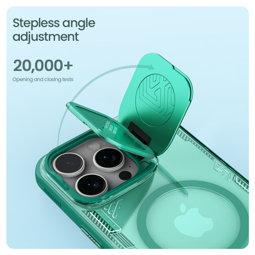 Чехол зеленый прозрачный с MagSafe на iPhone 16 Pro, серия Iceblade Prop Magnetic от Nillkin