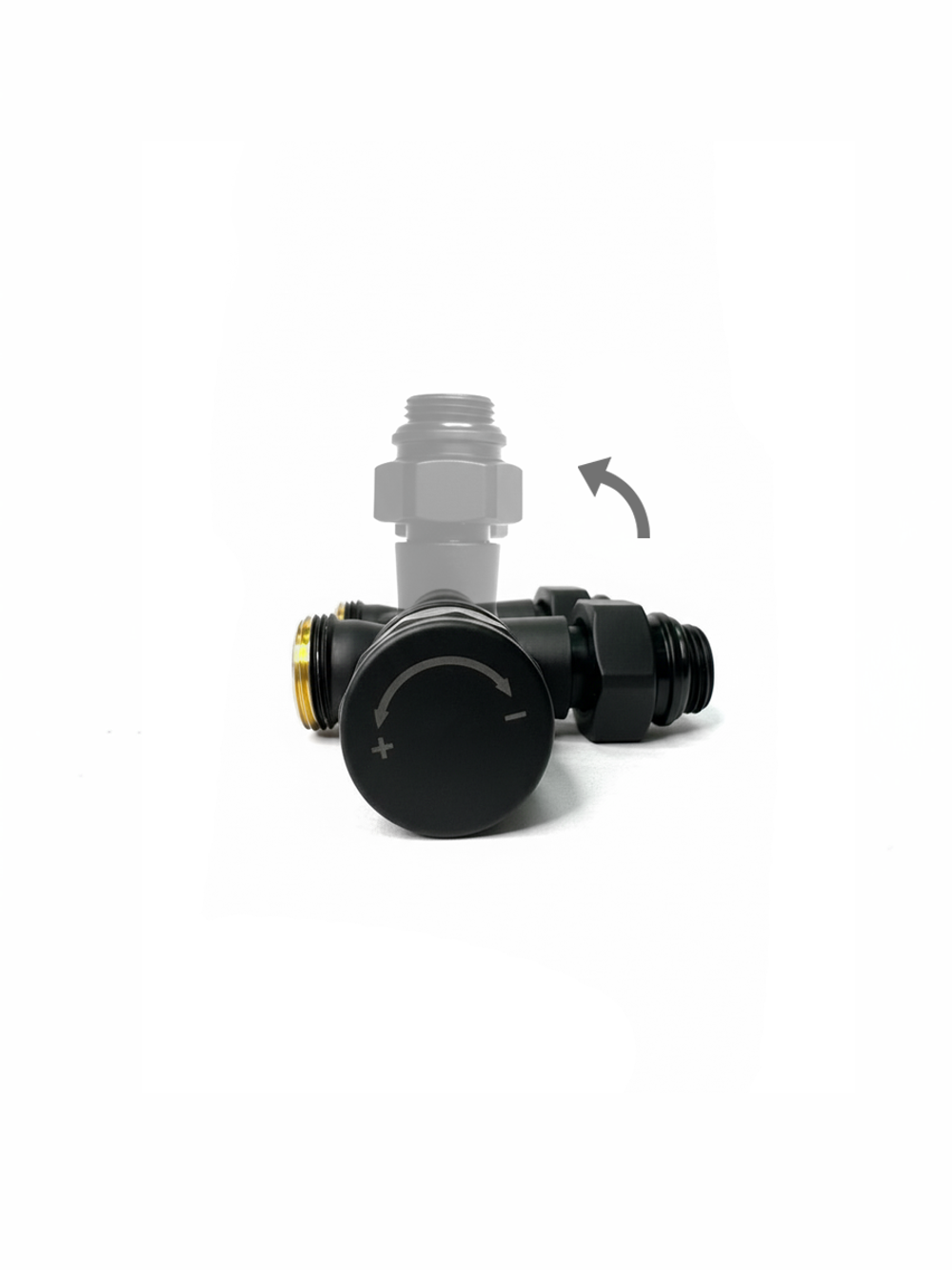 Комплект термостатический универсальный Thermo, 1/2" x 3/4", с термоголовкой, черный