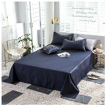 Комплект постельного белья Mency Dark blue Евро, Жатка, наволочки 50х70