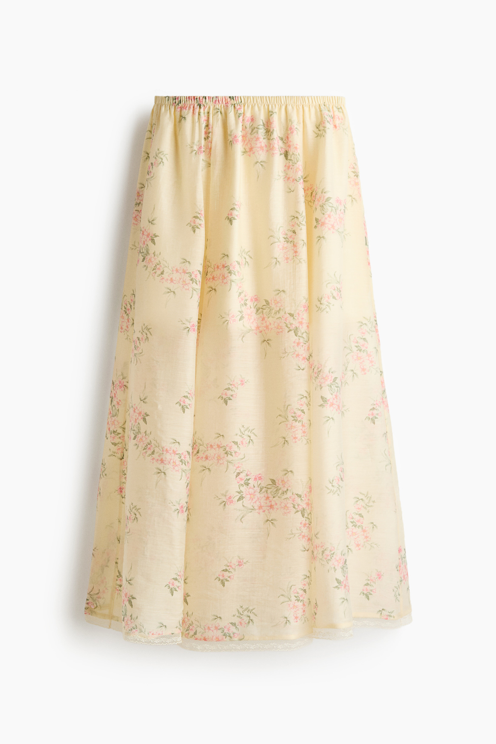 Юбка из смеси с лиоцеллом с кружевной лентой - H&M