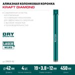 29825-042 Алмазная колонковая сегментная коронка по железобетону