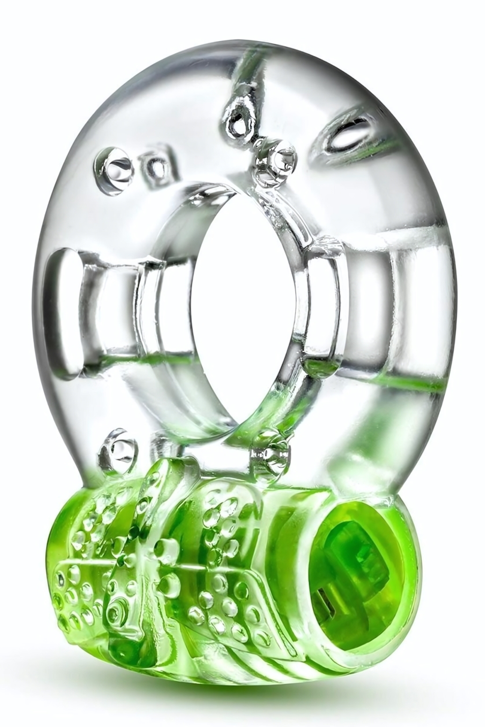 Зеленое эрекционное виброкольцо Arouser Vibrating C-Ring (Цвет: зеленый)