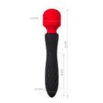 Черно-красный двусторонний вибромассажер 21см ToyFa Black&Red 901016-5