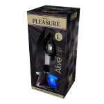 Анальная пробка 9см с голубым кристаллом Cnex Alive Mini Metal Butt Blue Size L