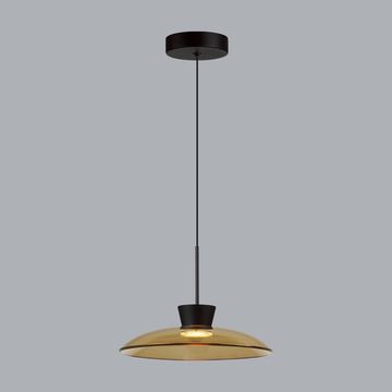 Подвесной светодиодный светильник 9W 3000К 5055/9LA чёрный/янтарный Saucer Odeon Light