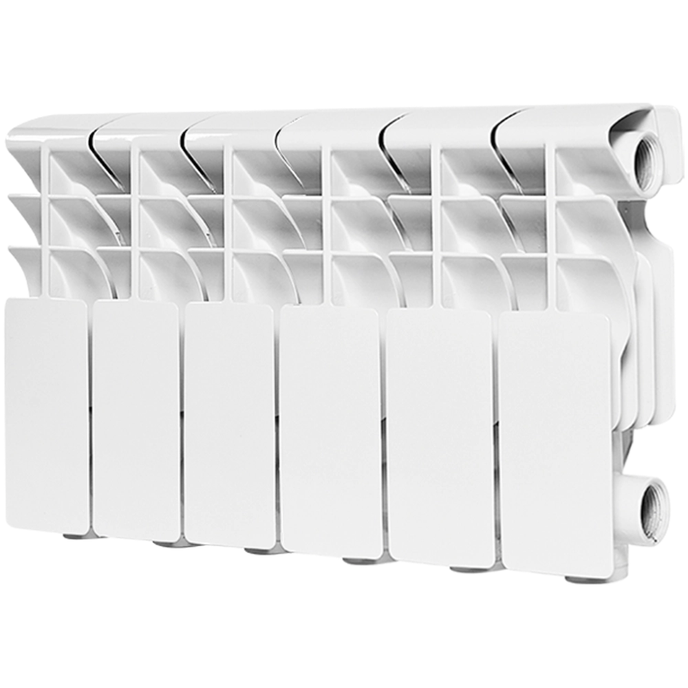 Радиатор алюминиевый ROMMER Plus 200 - 6 секций (подключение боковое, цвет белый)