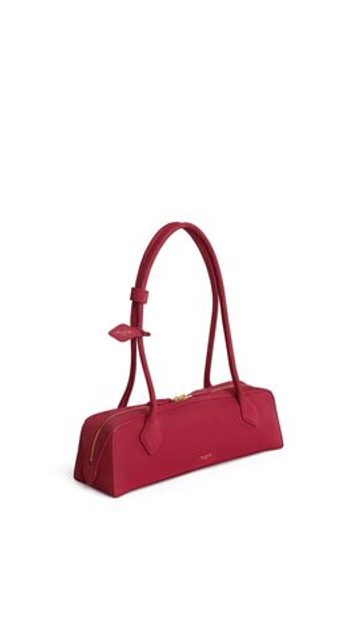 ALAÏA СУМКА LE TECKEL ИЗ НАТУРАЛЬНОЙ КОЖИ, МАЛИНОВЫЙ