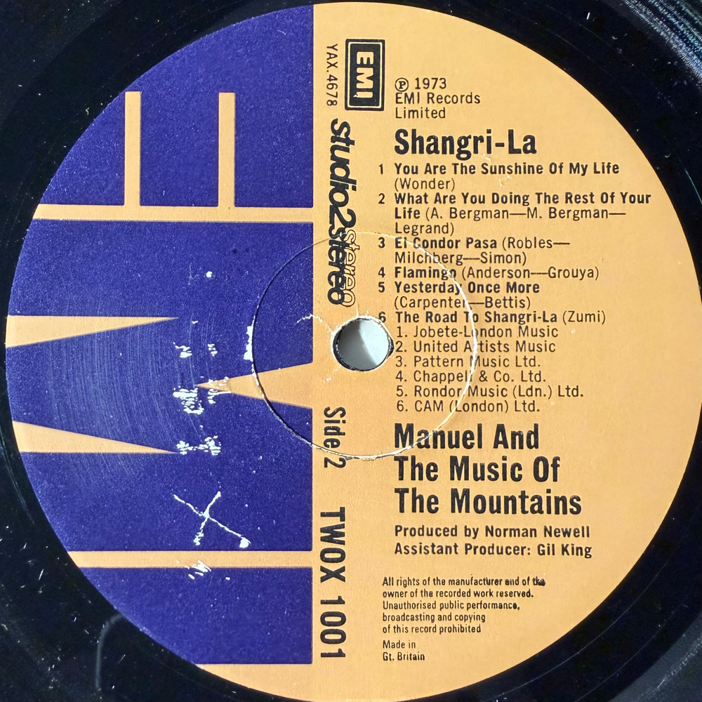 Manuel And The Music Of The Mountain ‎– Shangri-La (Англия 1973г.)