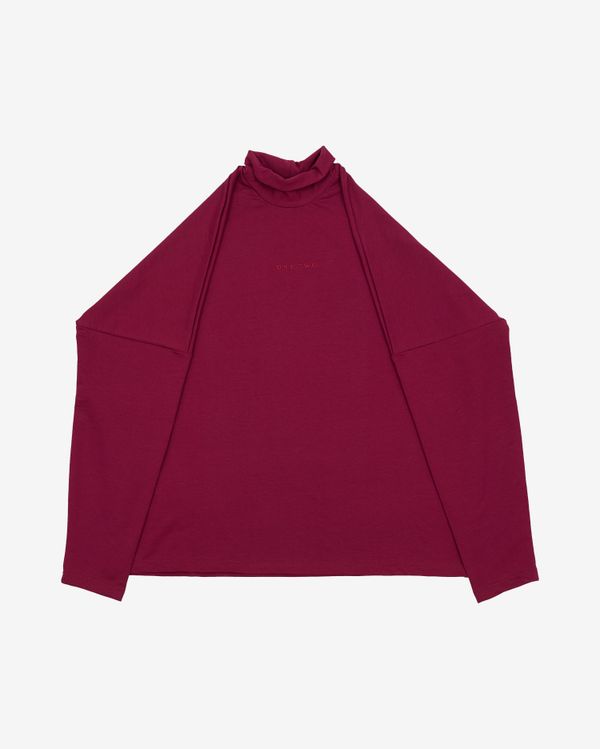 Лонгслив High Neck Logo Beaujolais бордовый - фото 1
