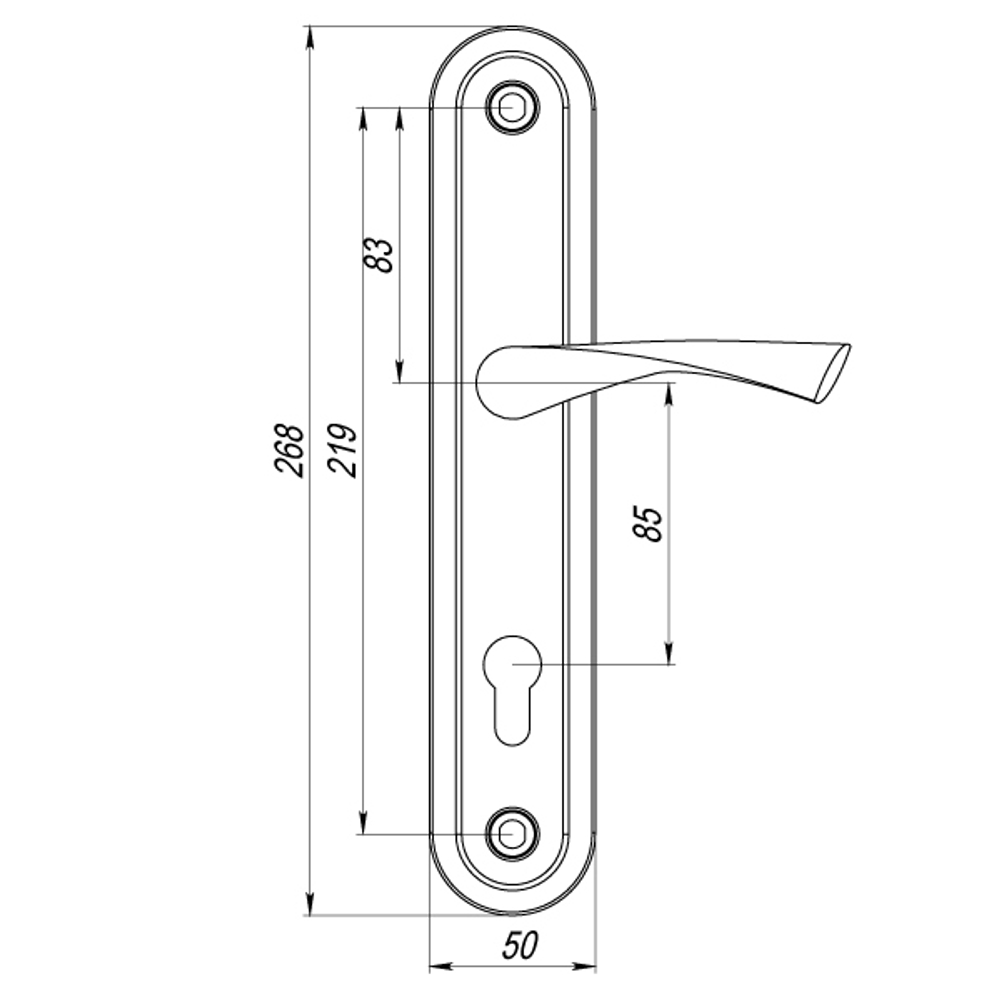 Ручка на планке P90 8504 CRONA CP