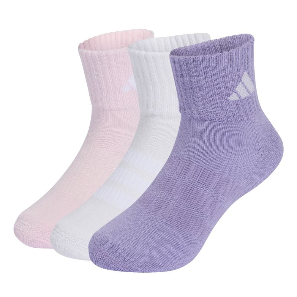 Теннисные носки Adidas Kids Cushioned Ankle 3P - magic lilac/white/clear pink