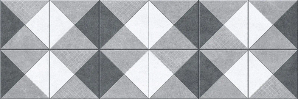 Настенная плитка Alma Ceramica TWU93ORG27R Origami 30x90 серая / белая матовая под мозаику с орнаментом