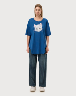 VIVIENNE WESTWOOD RED LABEL ФУТБОЛКА СИНЯЯ С ПРИНТОМ