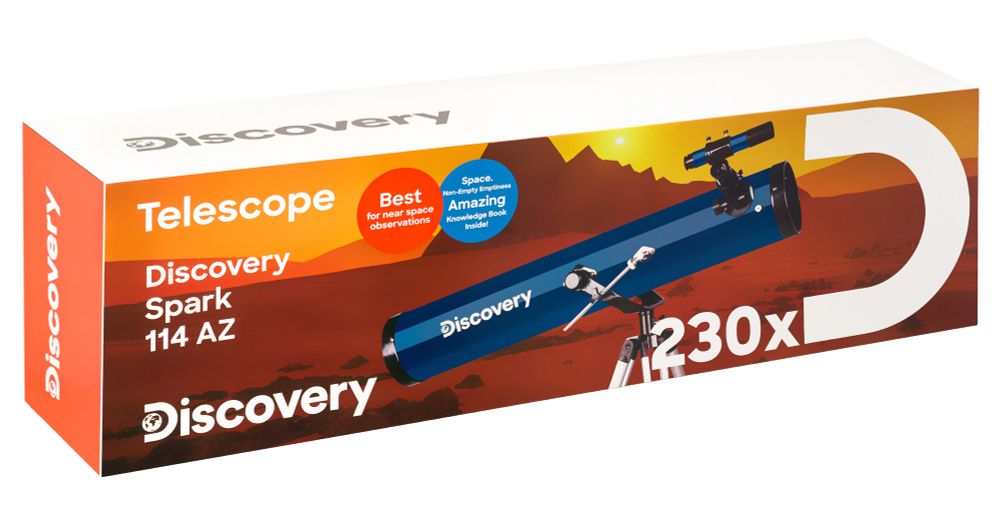 Телескоп Levenhuk Discovery Spark 114 AZ с книгой