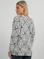 Блуза Афина (серо-белая) Б16219-45М LT Collection